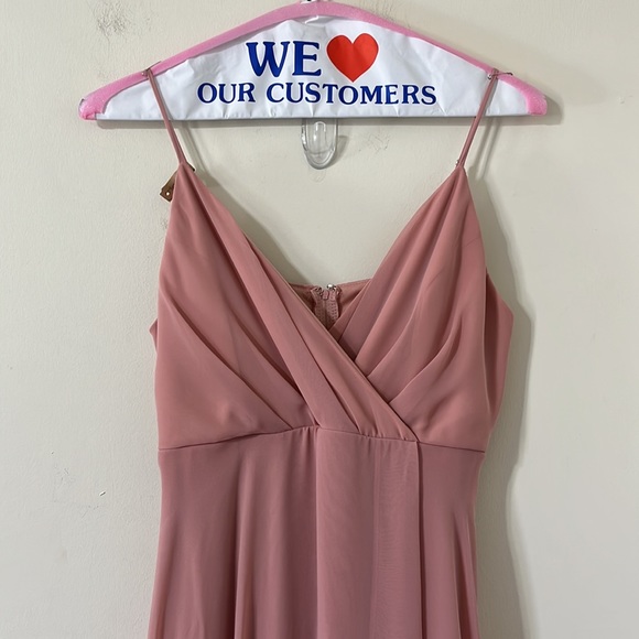 Birdy Grey Kaia Chiffon Dusty Rose Bridesmaid Dress Size Medium - Picture 6 of 8